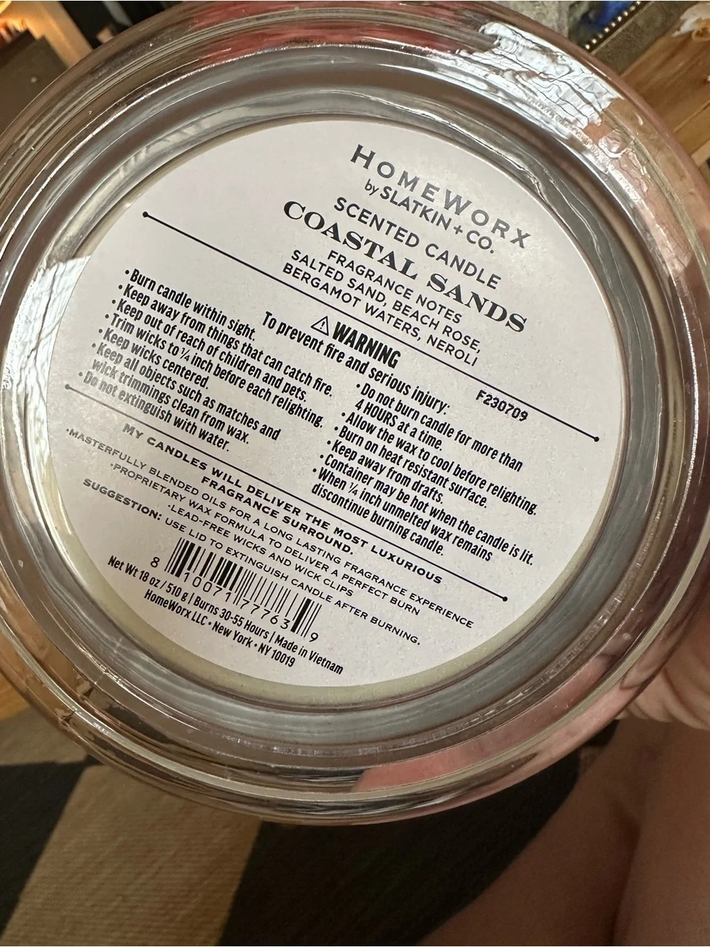 HomeWorx Slatkin +Co Coastal Sands Scented Candle Gold 4 wick 18 ounce new